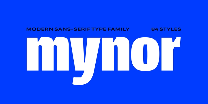Ejemplo de fuente Mynor Regular Italic